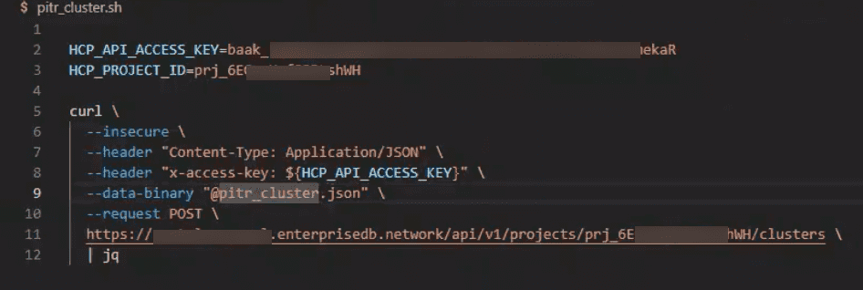 PGAIHM Restore via API shell file